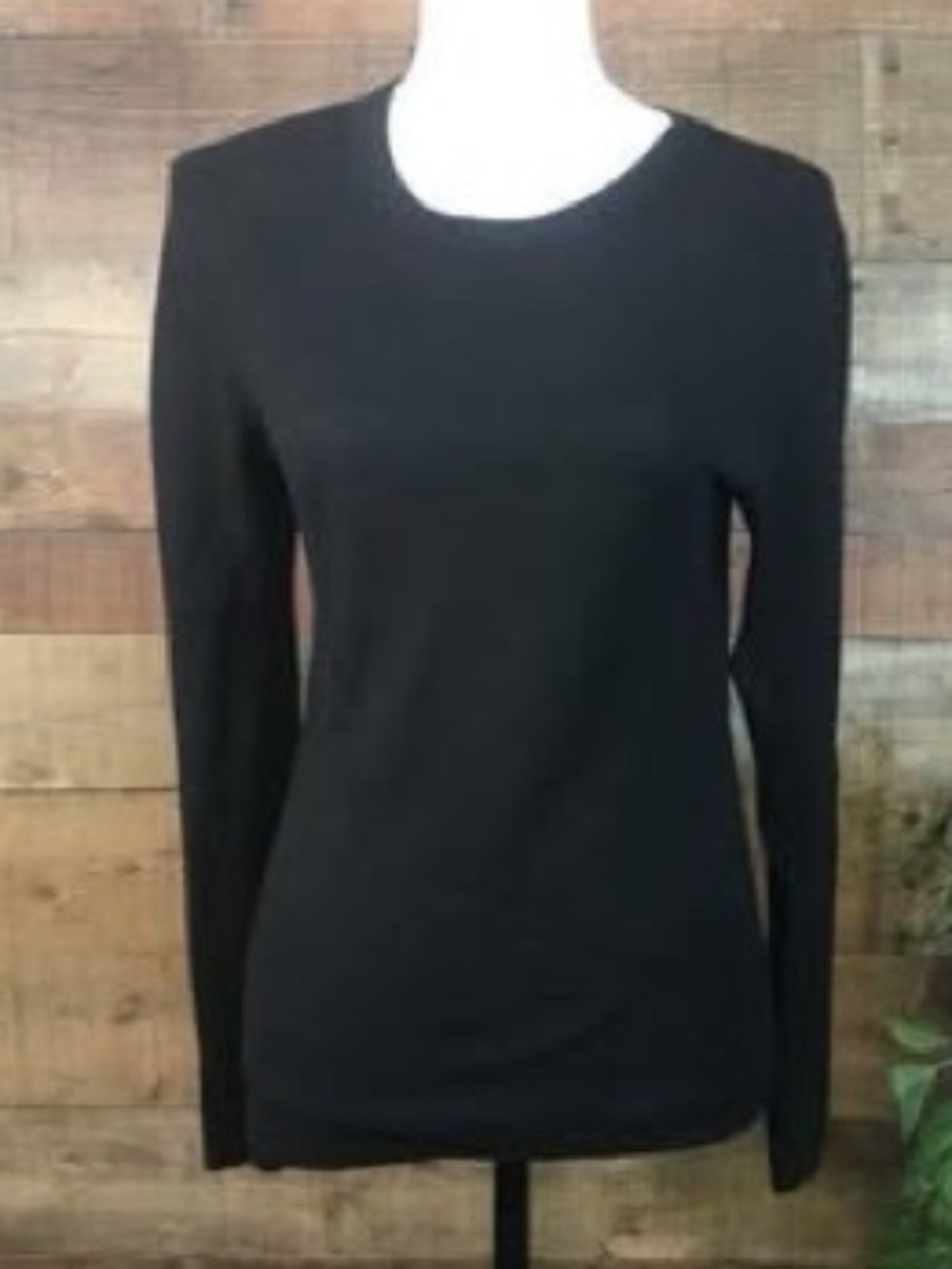 Women's Size Medium Fruit Of The Loom Black Thermal Black LS Shirt